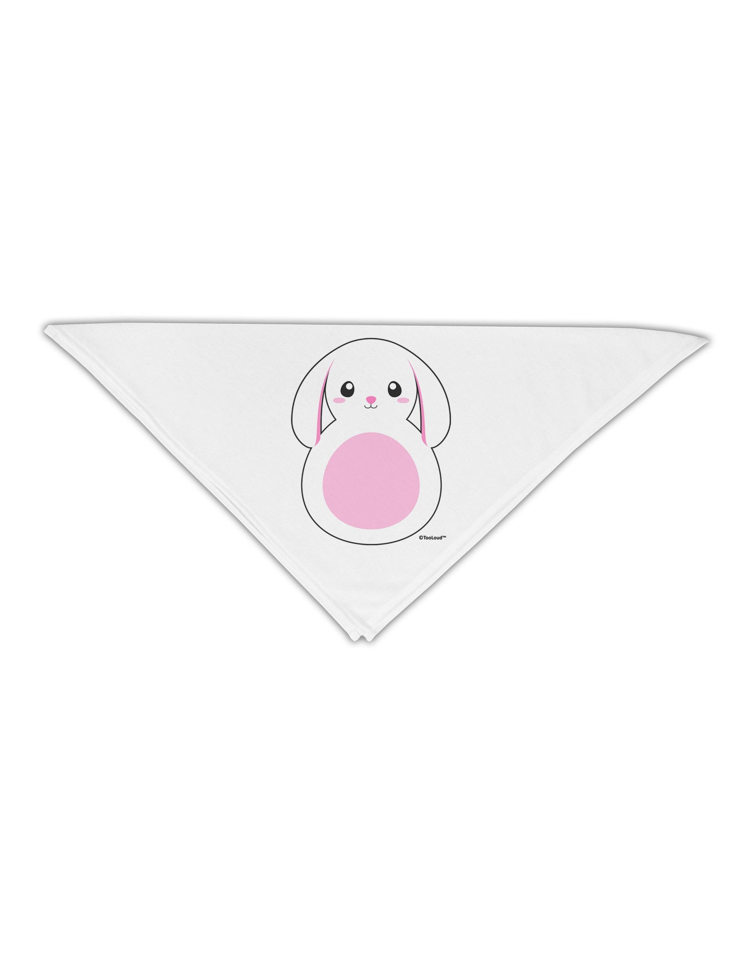 TooLoud Cute Bunny with Floppy Ears - Pink Adult 19" Square Bandana-Square Bandanas-TooLoud-White-One-Size-Adult-Davson Sales