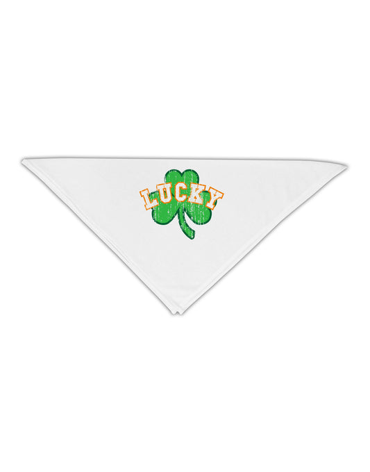 Lucky Shamrock Design Distressed Adult 19&#x22; Square Bandana by TooLoud-Square Bandanas-TooLoud-White-One-Size-Adult-Davson Sales
