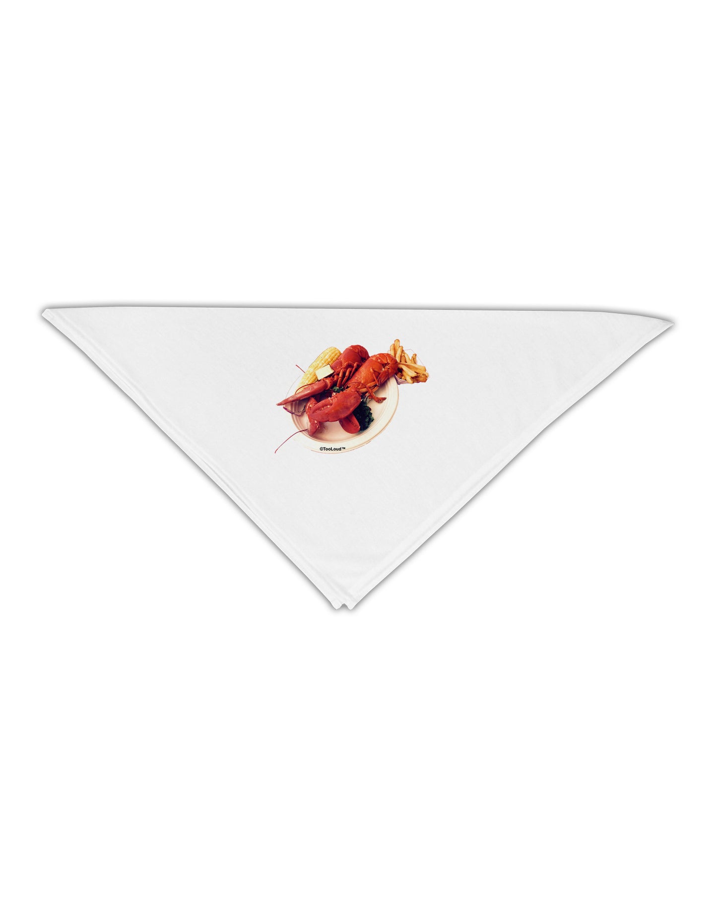 Lobster Plate Adult 19&#x22; Square Bandana-Square Bandanas-TooLoud-White-One-Size-Adult-Davson Sales