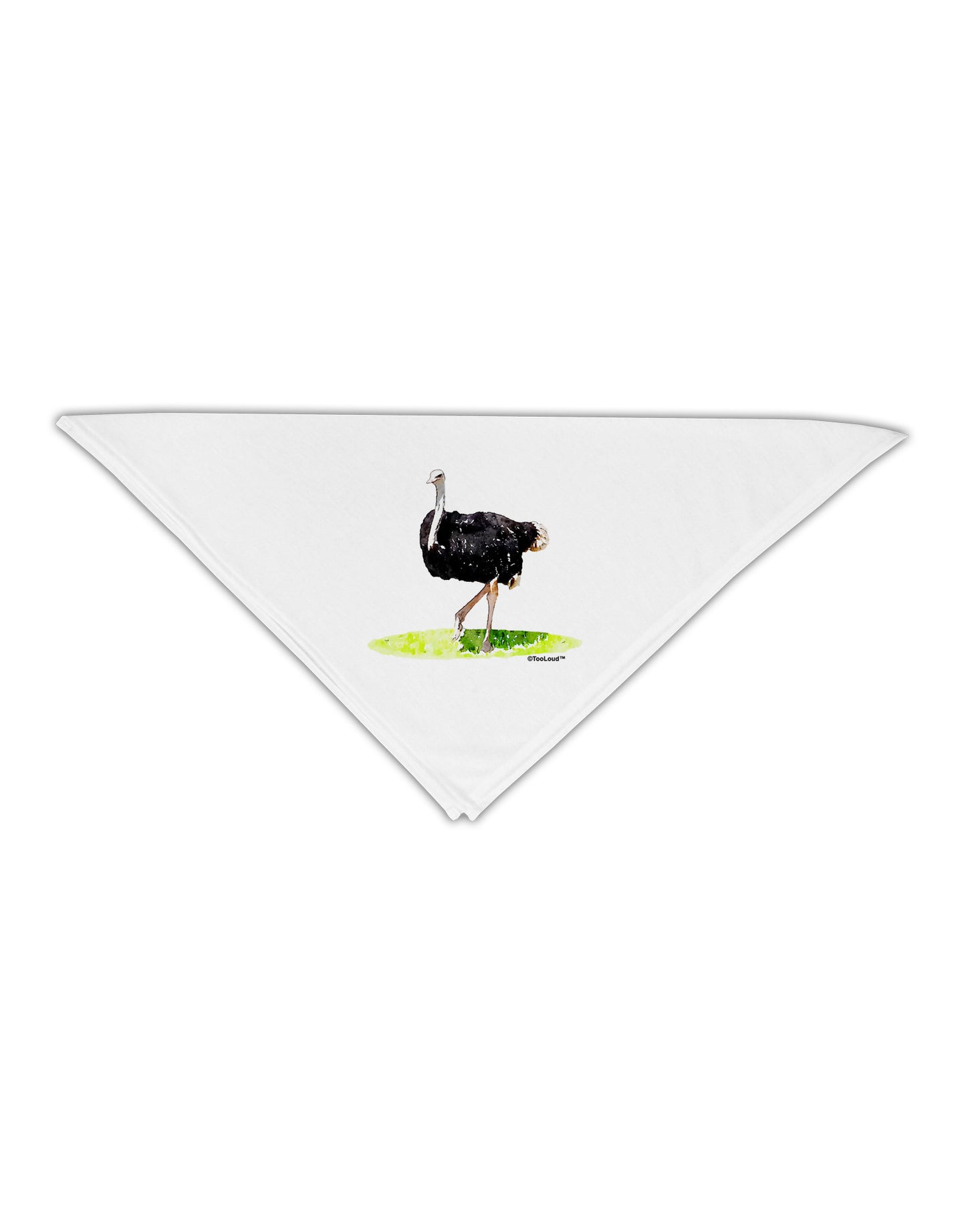 Ostrich Watercolor Adult 19" Square Bandana-Square Bandanas-TooLoud-White-One-Size-Adult-Davson Sales