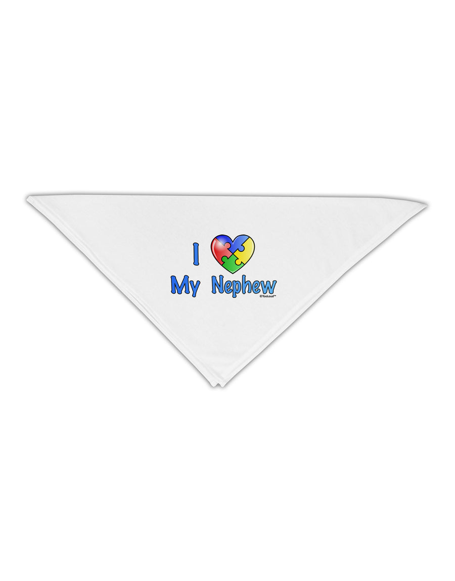 I Heart My Nephew - Autism Awareness Adult 19&#x22; Square Bandana by TooLoud-Square Bandanas-TooLoud-White-One-Size-Adult-Davson Sales