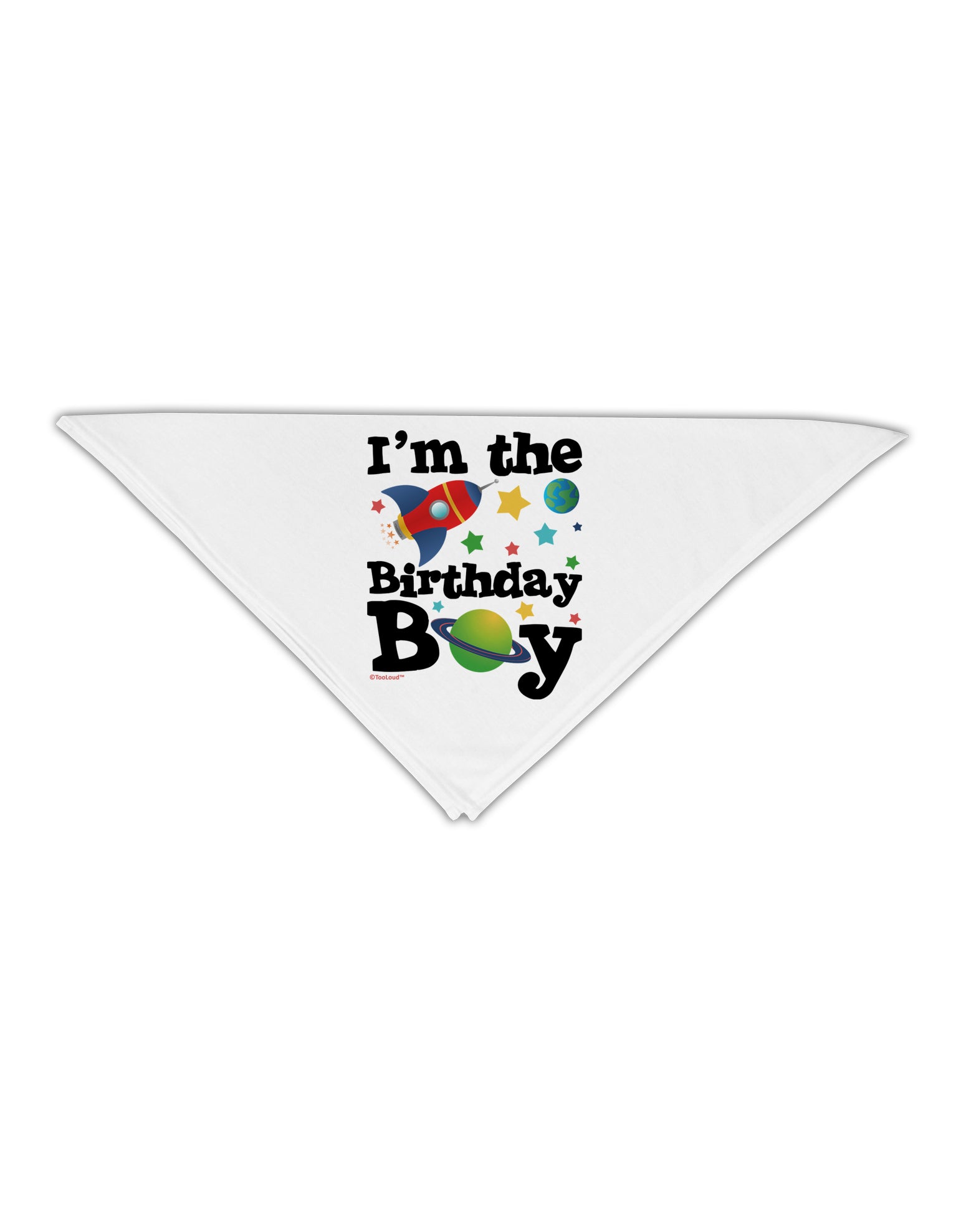 I'm the Birthday Boy - Outer Space Design Adult 19&#x22; Square Bandana by TooLoud-Square Bandanas-TooLoud-White-One-Size-Adult-Davson Sales