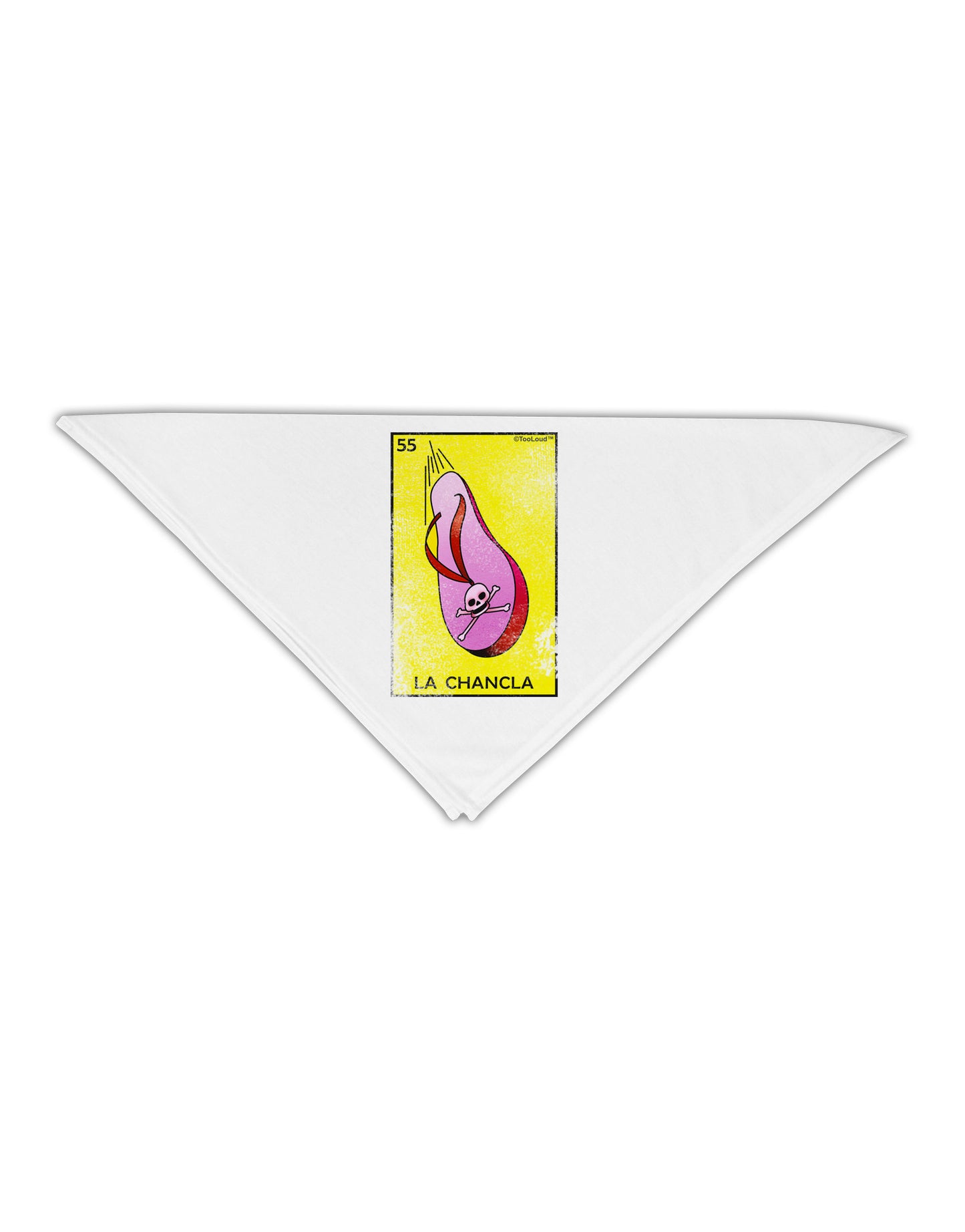 La Chancla Loteria Distressed Adult 19&#x22; Square Bandana by-Square Bandanas-TooLoud-White-One-Size-Adult-Davson Sales