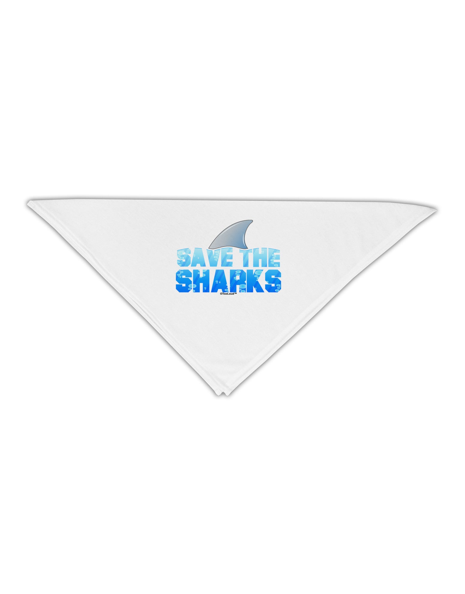 Save The Sharks - Fin Color Adult 19" Square Bandana by TooLoud-Square Bandanas-TooLoud-White-One-Size-Adult-Davson Sales