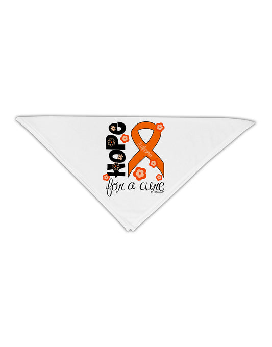 Hope for a Cure - Orange Ribbon Leukemia - Flowers Adult 19&#x22; Square Bandana-Square Bandanas-TooLoud-White-One-Size-Adult-Davson Sales