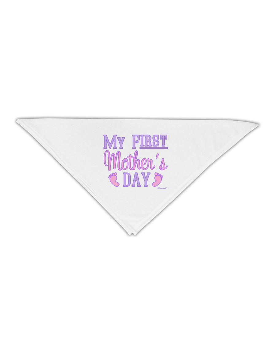 My First Mother's Day - Baby Feet - Pink Adult 19&#x22; Square Bandana by TooLoud-Square Bandanas-TooLoud-White-One-Size-Adult-Davson Sales