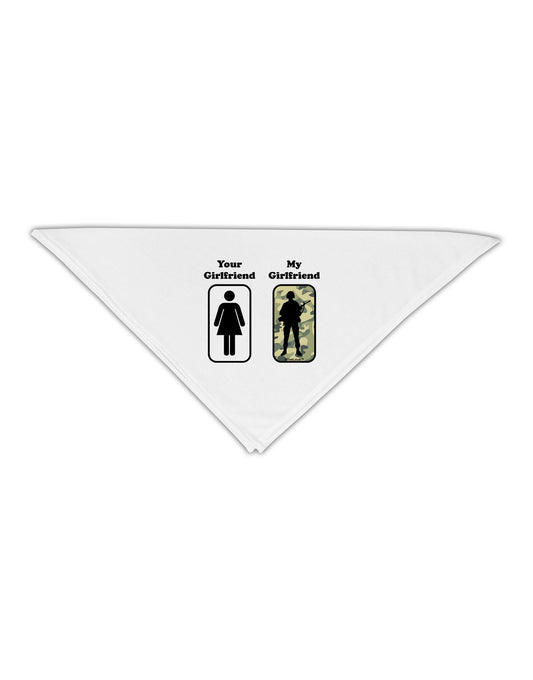 TooLoud Your Girlfriend My Girlfriend Military Adult 19&#x22; Square Bandana-Square Bandanas-TooLoud-White-One-Size-Adult-Davson Sales