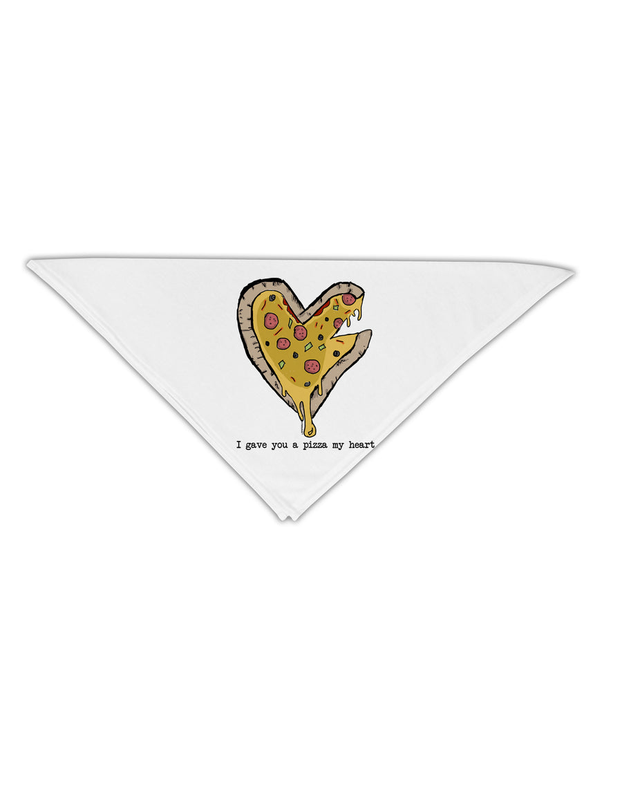 TooLoud I gave you a Pizza my Heart Adult 19 Inch Square Bandana-Bandanas-TooLoud-White-One-Size-Adult-Davson Sales