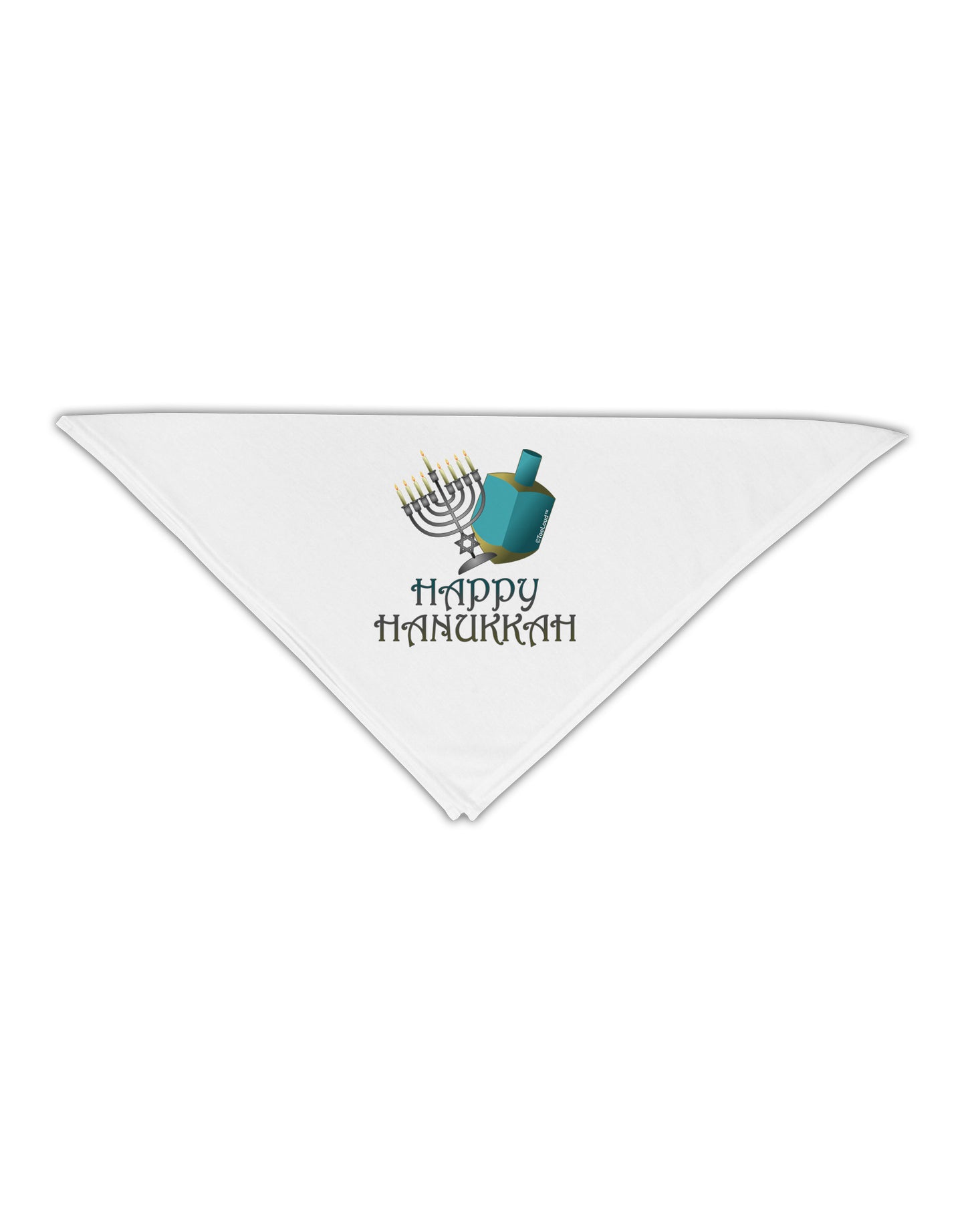Blue & Silver Happy Hanukkah Adult 19" Square Bandana-Square Bandanas-TooLoud-White-One-Size-Adult-Davson Sales