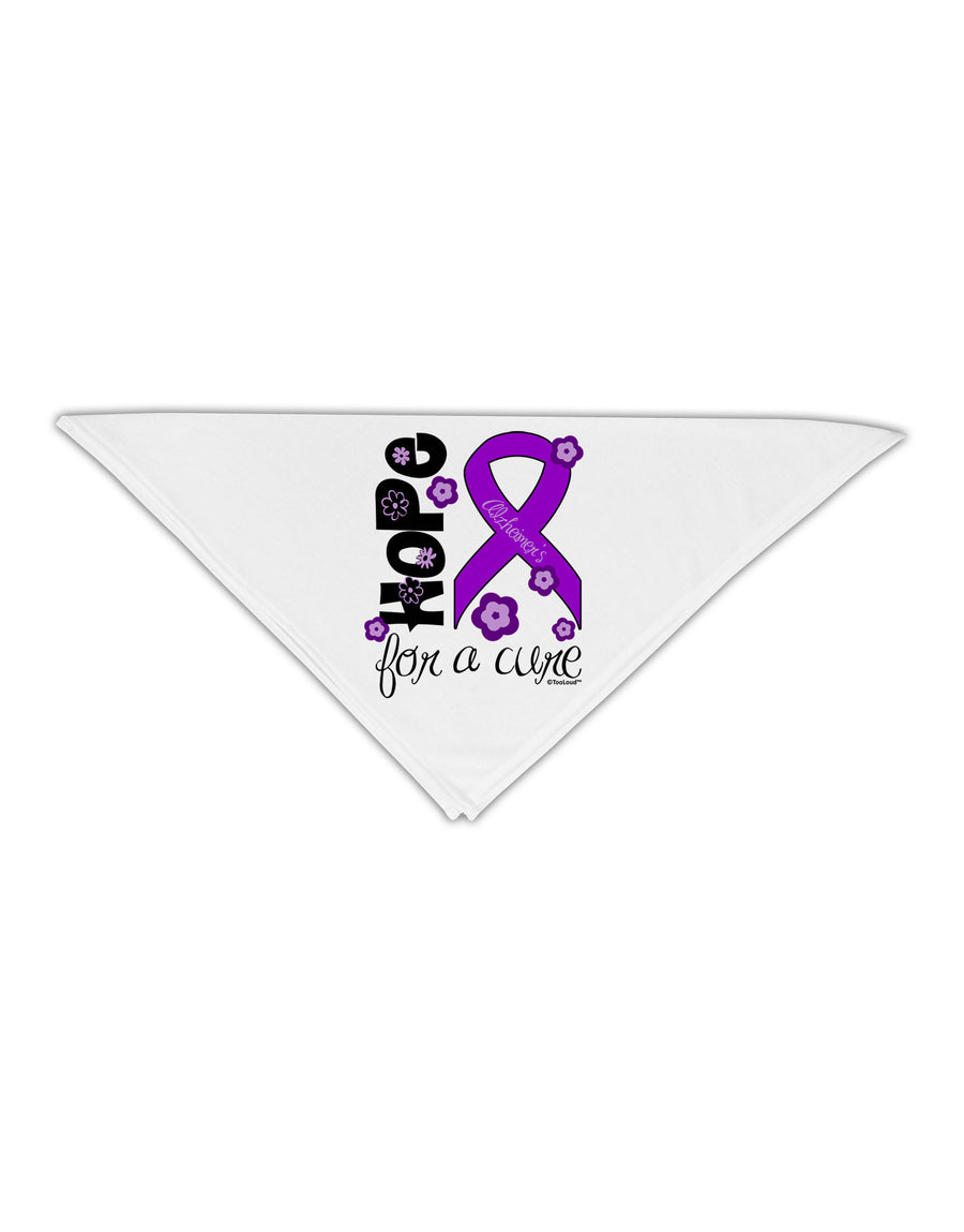 Hope for a Cure - Purple Ribbon Alzheimers Disease - Flowers Adult 19&#x22; Square Bandana-Square Bandanas-TooLoud-White-One-Size-Adult-Davson Sales