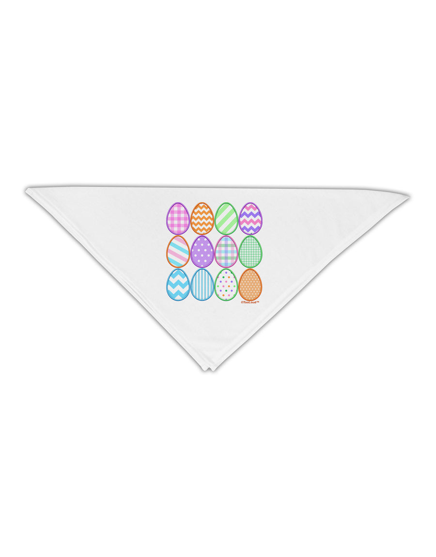 Cute Faux Applique Easter Eggs Adult 19&#x22; Square Bandana-Square Bandanas-TooLoud-White-One-Size-Adult-Davson Sales