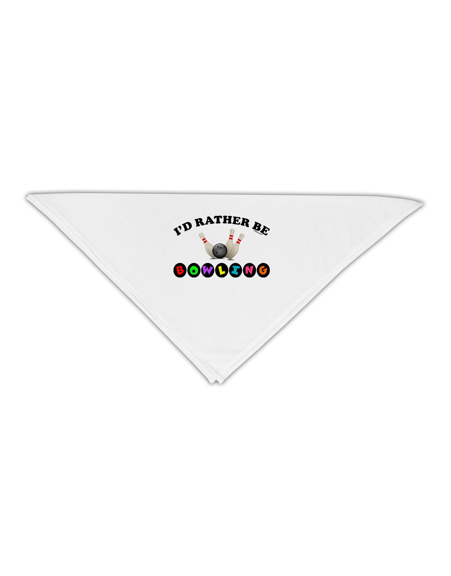 I'd Rather Be Bowling Adult 19&#x22; Square Bandana-Square Bandanas-TooLoud-White-One-Size-Adult-Davson Sales