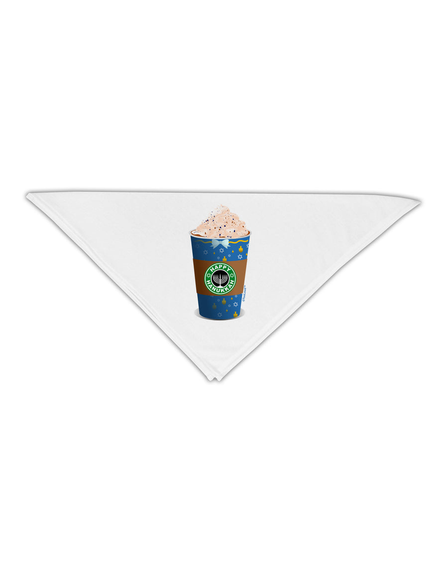 Happy Hanukkah Latte Cup Adult 19&#x22; Square Bandana-Square Bandanas-TooLoud-White-One-Size-Adult-Davson Sales