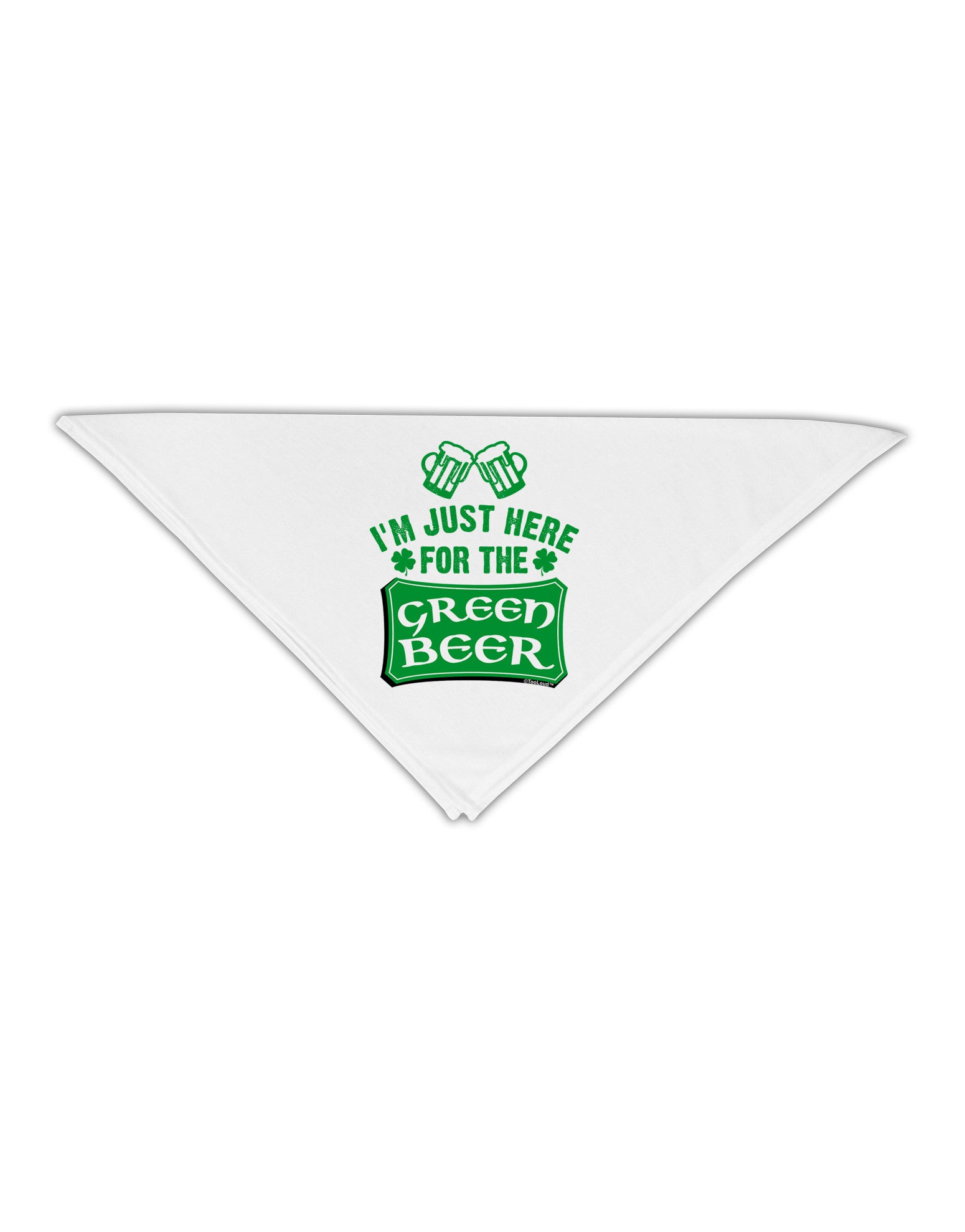 Just Here For The Green Beer Adult 19&#x22; Square Bandana-Square Bandanas-TooLoud-White-One-Size-Adult-Davson Sales