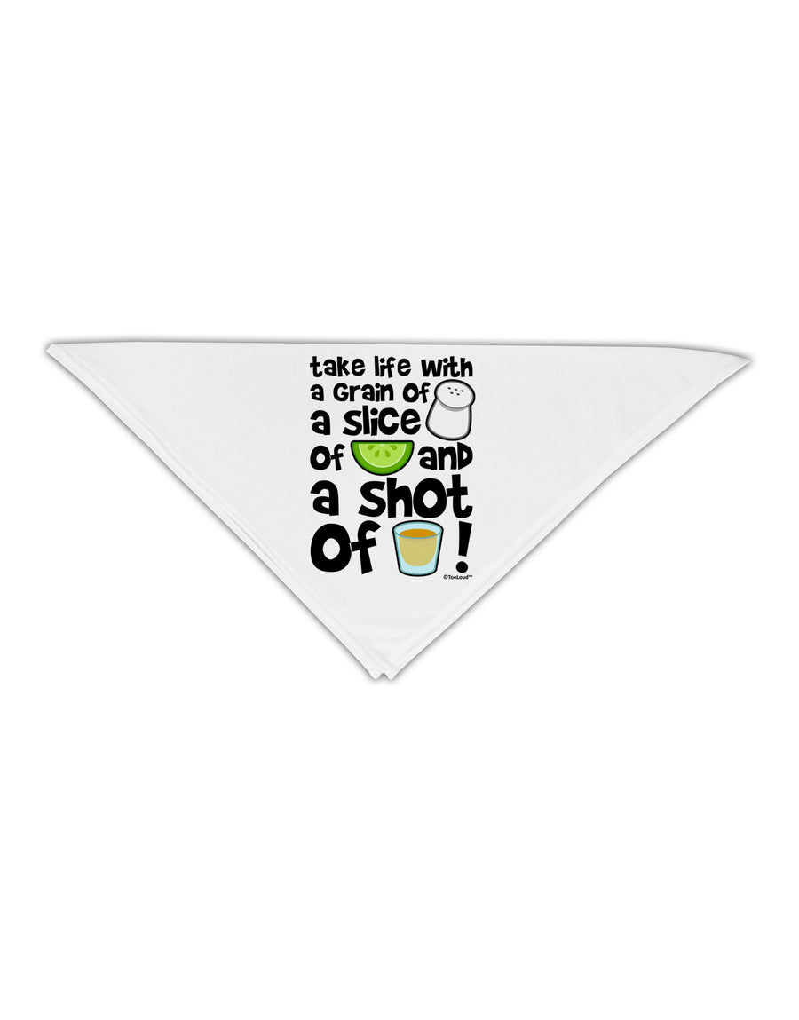 Take Life with a Grain of Salt and a Shot of Tequila Adult 19&#x22; Square Bandana by TooLoud-Square Bandanas-TooLoud-White-One-Size-Adult-Davson Sales