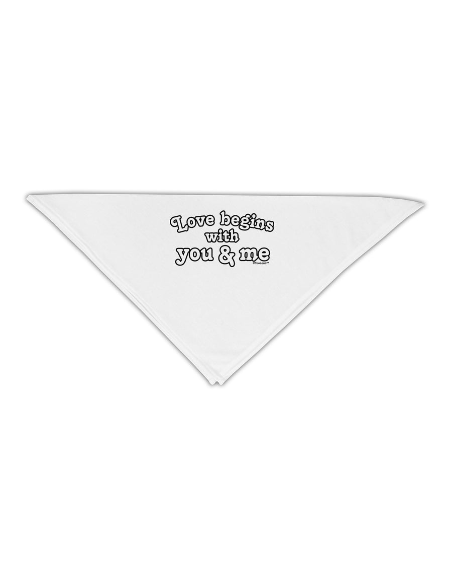 Love Begins With You and Me Adult 19&#x22; Square Bandana by TooLoud-Square Bandanas-TooLoud-White-One-Size-Adult-Davson Sales
