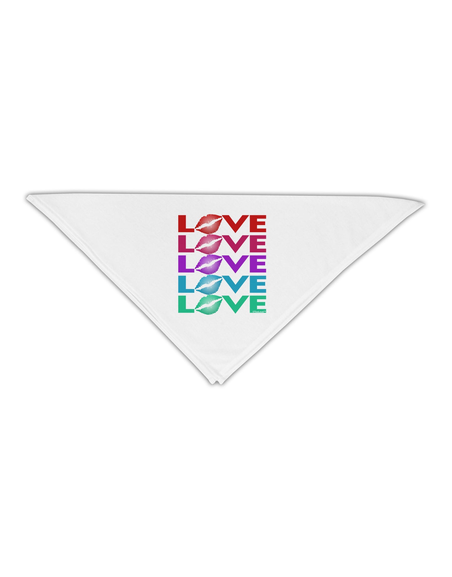 Colorful Love Kisses Adult 19&#x22; Square Bandana-Square Bandanas-TooLoud-White-One-Size-Adult-Davson Sales