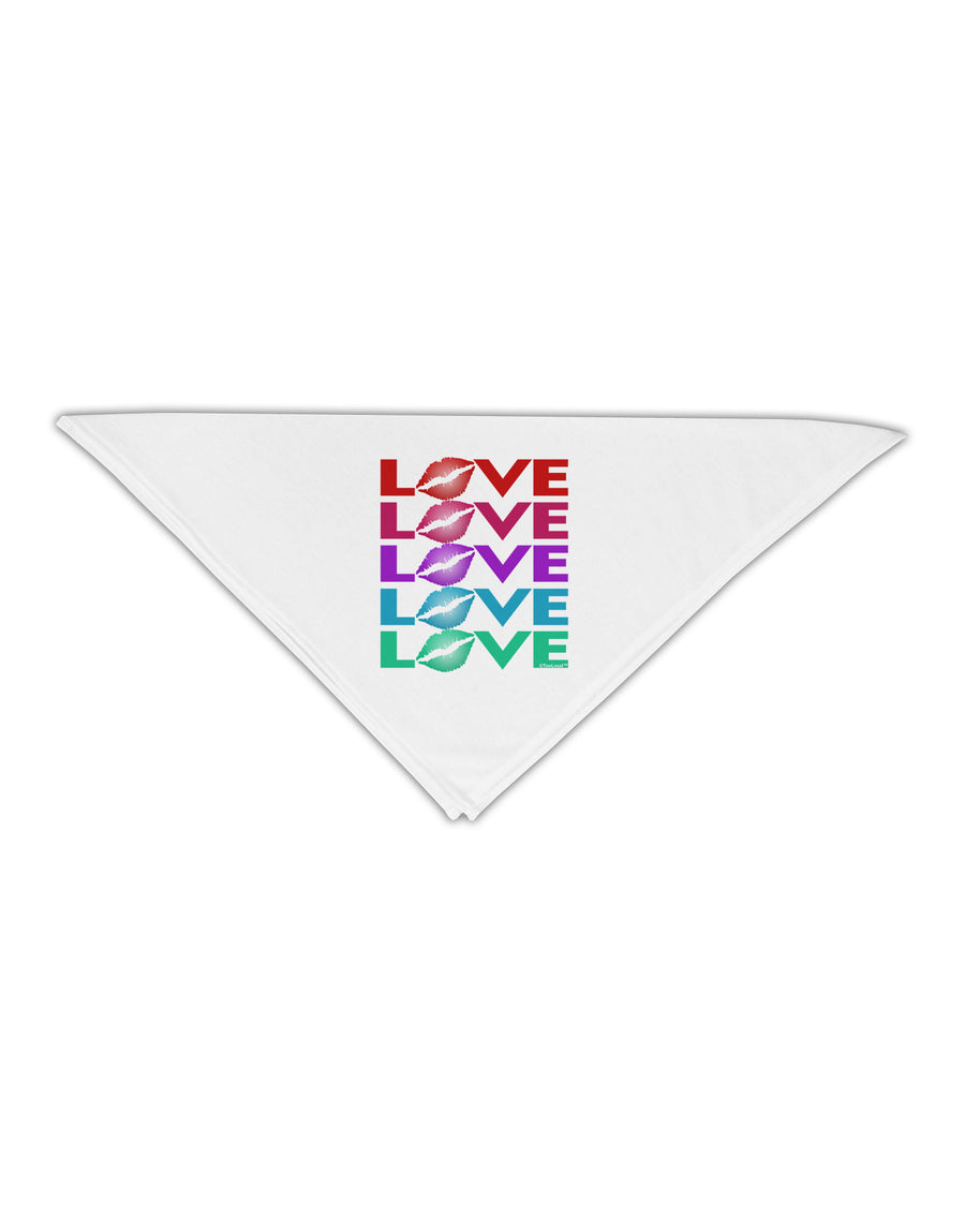 Colorful Love Kisses Adult 19&#x22; Square Bandana-Square Bandanas-TooLoud-White-One-Size-Adult-Davson Sales