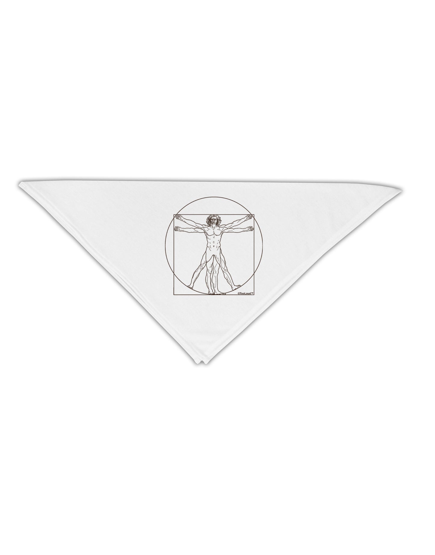TooLoud Vitruvian Man Drawing Adult 19" Square Bandana-Square Bandanas-TooLoud-White-One-Size-Adult-Davson Sales