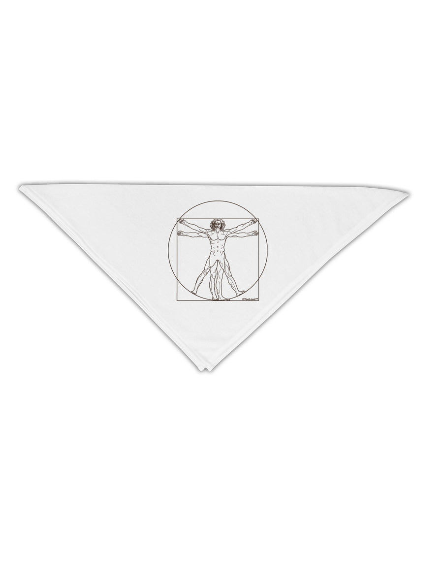 TooLoud Vitruvian Man Drawing Adult 19&#x22; Square Bandana-Square Bandanas-TooLoud-White-One-Size-Adult-Davson Sales