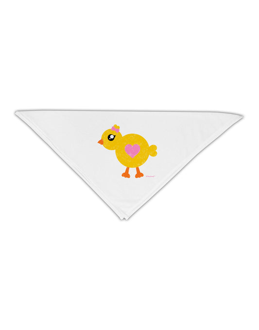 Cute Chick with Bow - Crayon Style Drawing Adult 19&#x22; Square Bandana by TooLoud-Square Bandanas-TooLoud-White-One-Size-Adult-Davson Sales