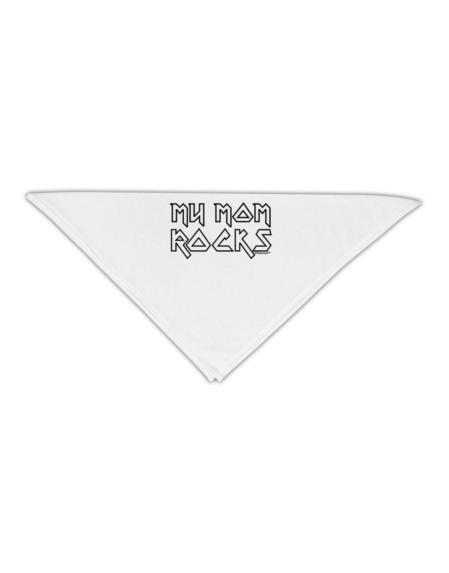 My Mom Rocks - Mother's Day Adult 19" Square Bandana-Square Bandanas-TooLoud-White-One-Size-Adult-Davson Sales