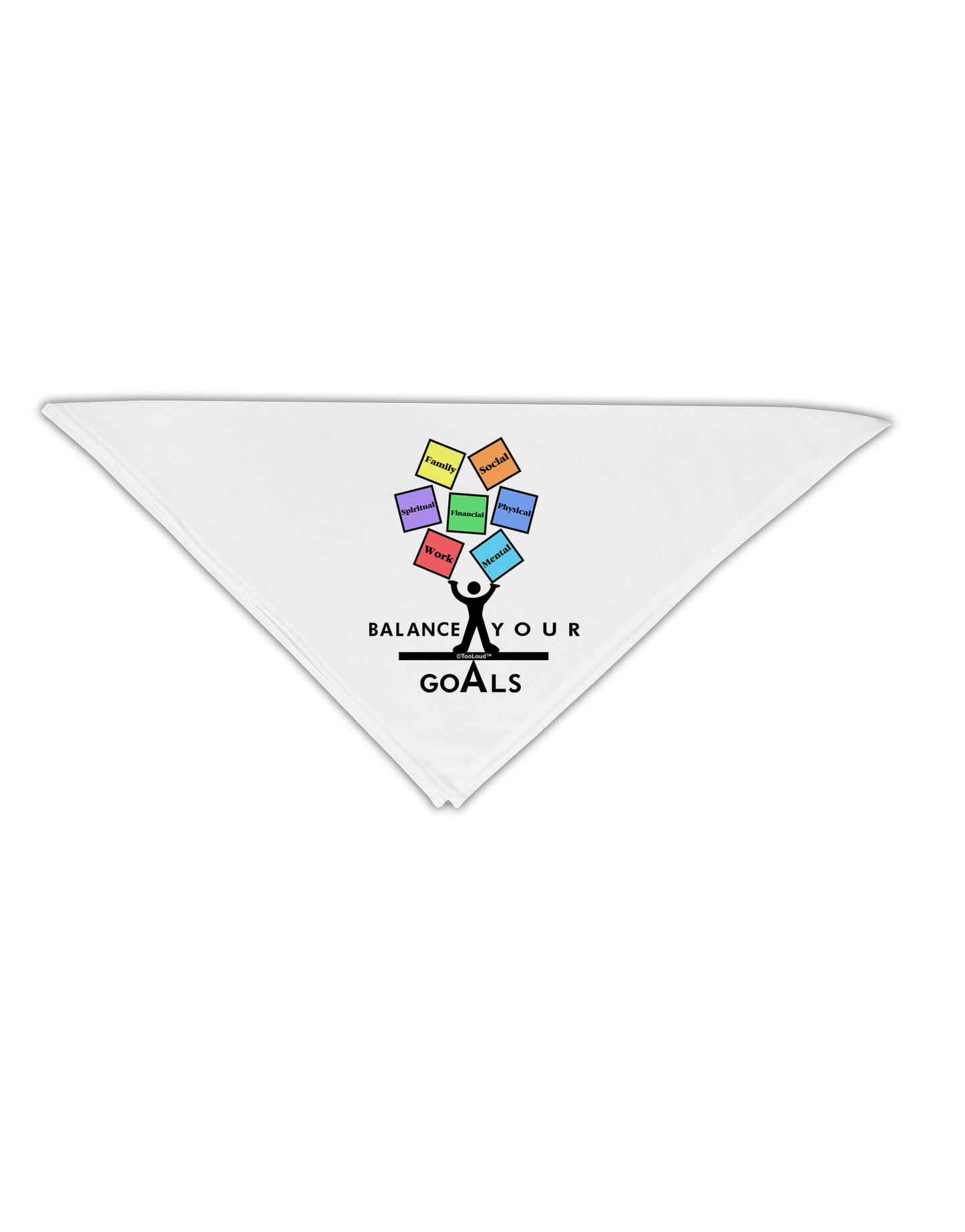 Balance Your Goals Adult 19&#x22; Square Bandana-Square Bandanas-TooLoud-White-One-Size-Adult-Davson Sales