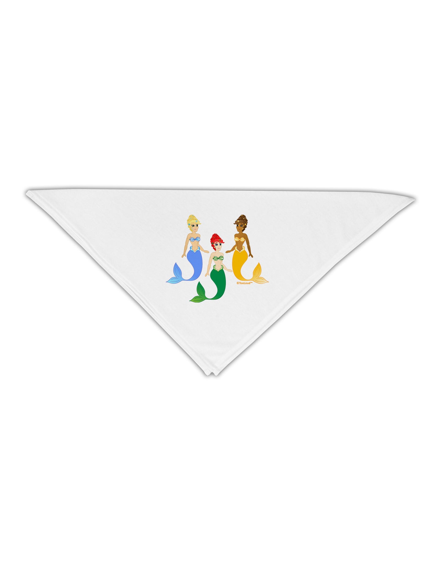 Three Mermaids Adult 19" Square Bandana-Square Bandanas-TooLoud-White-One-Size-Adult-Davson Sales