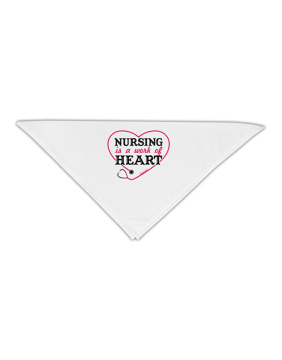 Nursing Is A Work Of Heart Adult 19" Square Bandana-Square Bandanas-TooLoud-White-One-Size-Adult-Davson Sales