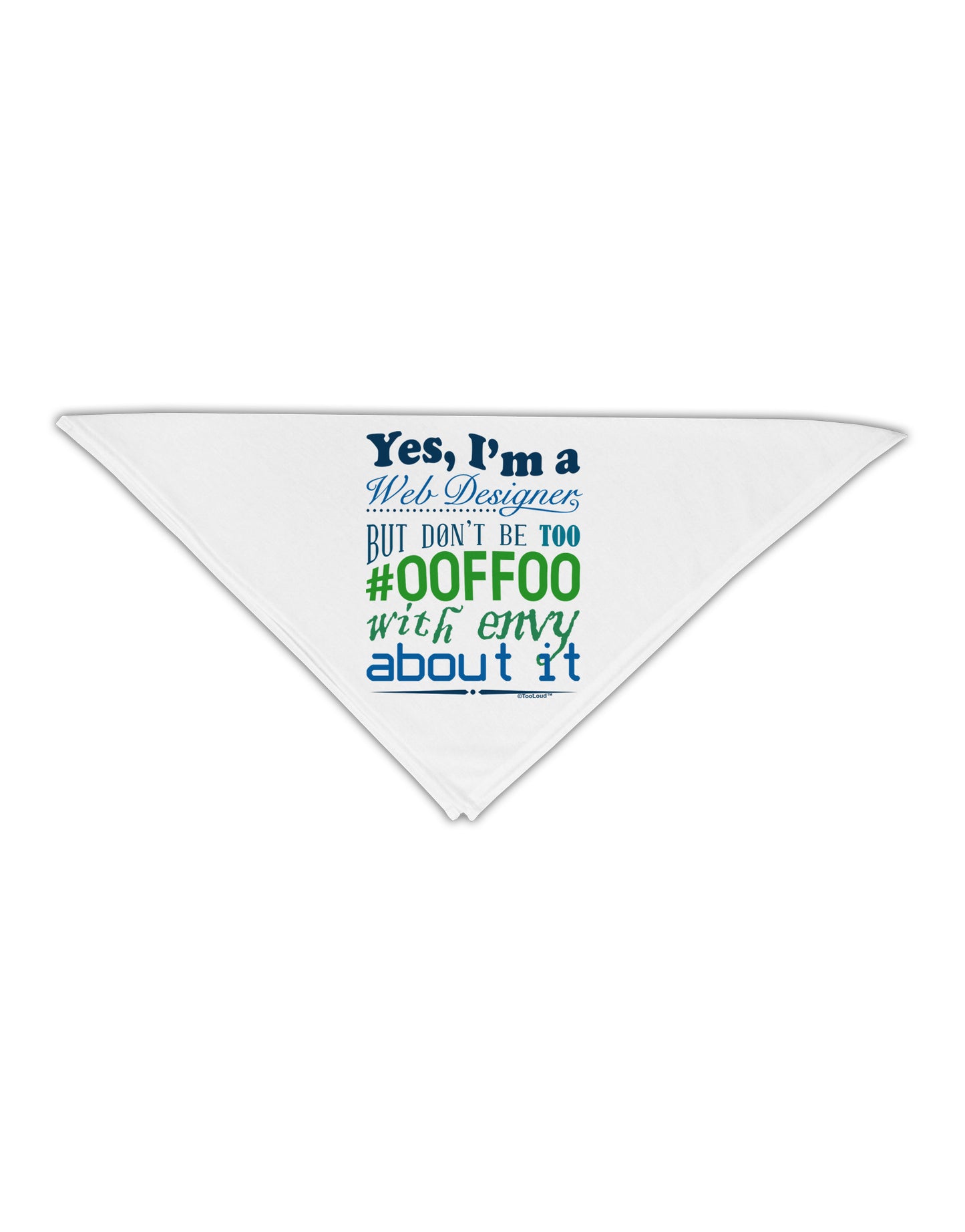 TooLoud Web Designer -00FF00 With Envy Adult 19" Square Bandana-Square Bandanas-TooLoud-White-One-Size-Adult-Davson Sales