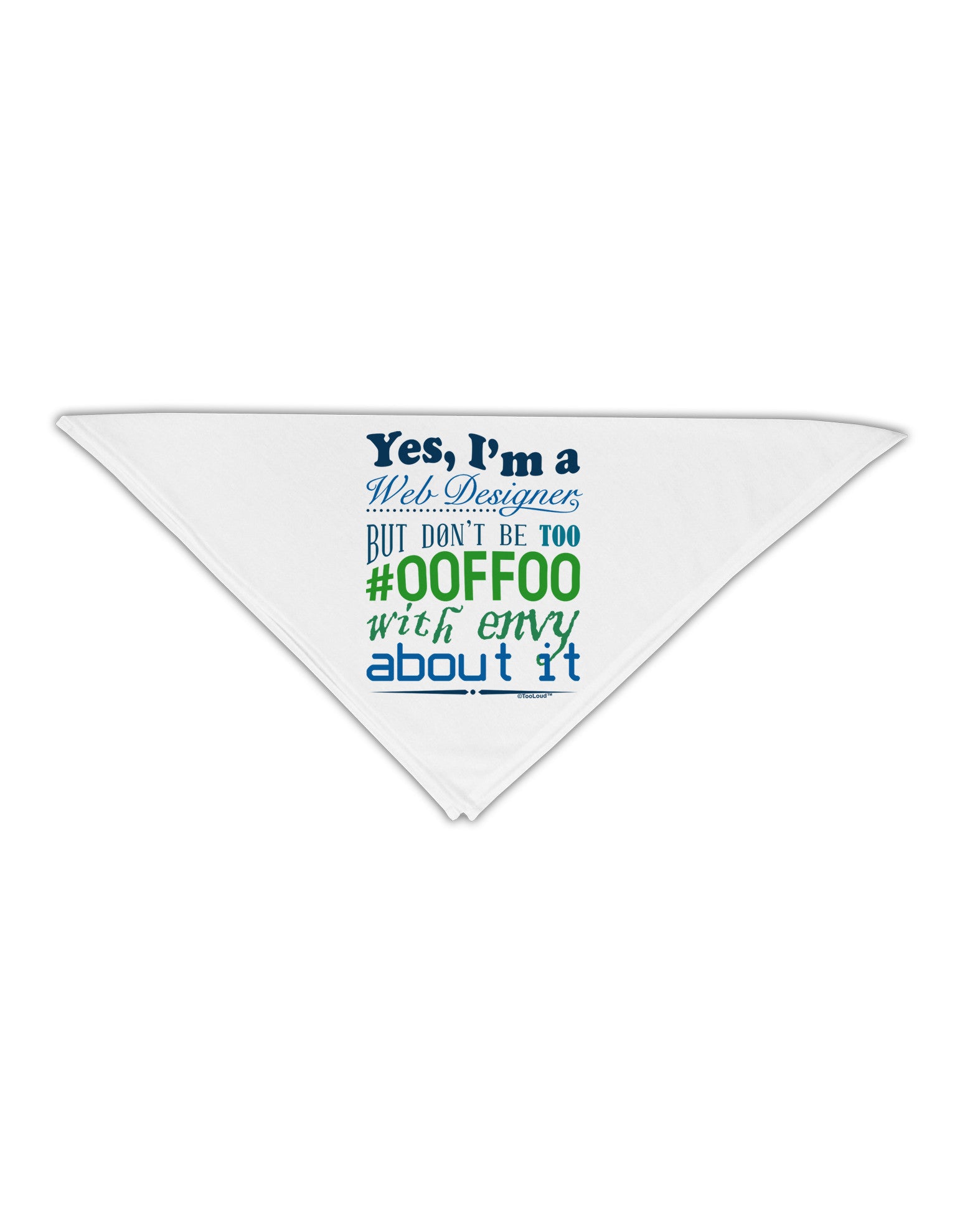 TooLoud Web Designer -00FF00 With Envy Adult 19" Square Bandana-Square Bandanas-TooLoud-White-One-Size-Adult-Davson Sales