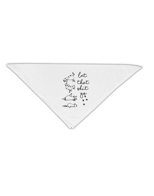 TooLoud Let That Shit Go Cat Yoga Adult 19 Inch Square Bandana-Bandanas-TooLoud-White-One-Size-Adult-Davson Sales