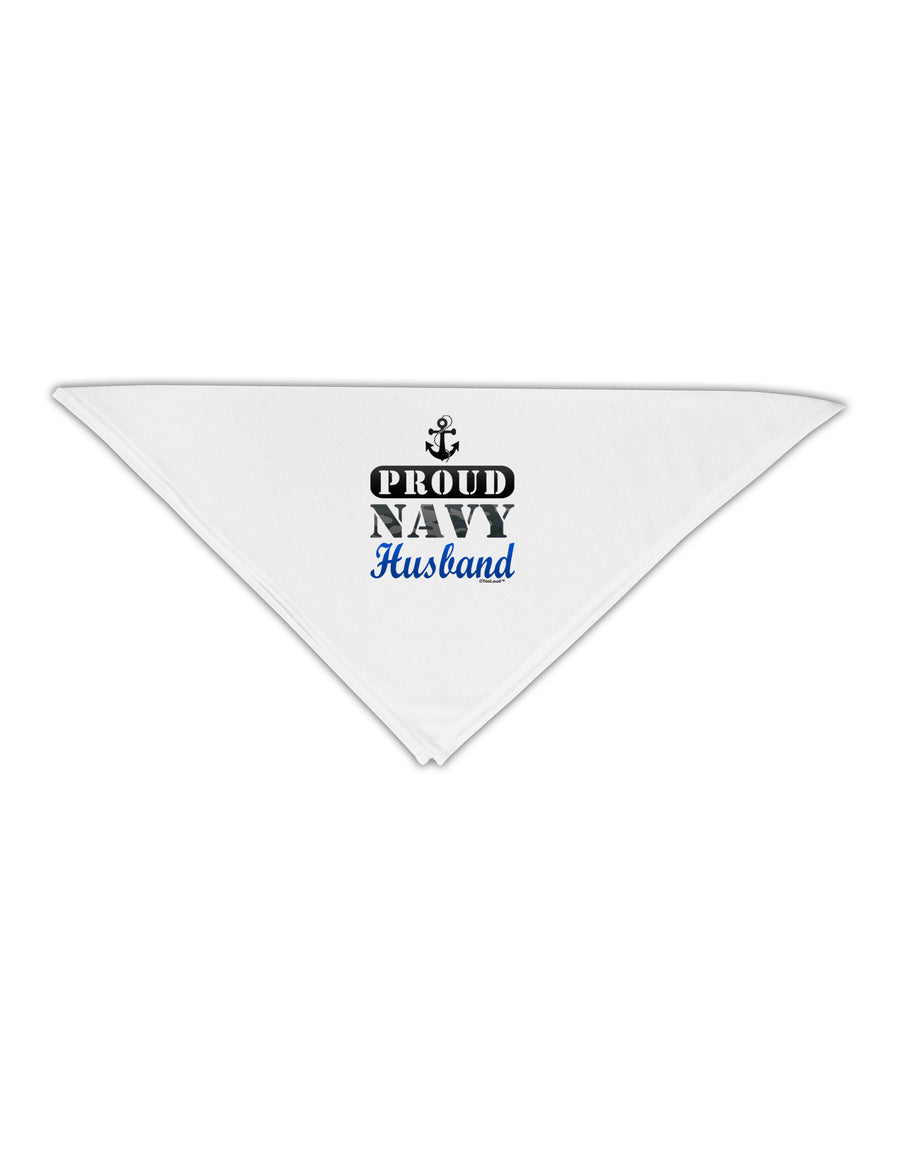 Proud Navy Husband Adult 19&#x22; Square Bandana-Square Bandanas-TooLoud-White-One-Size-Adult-Davson Sales