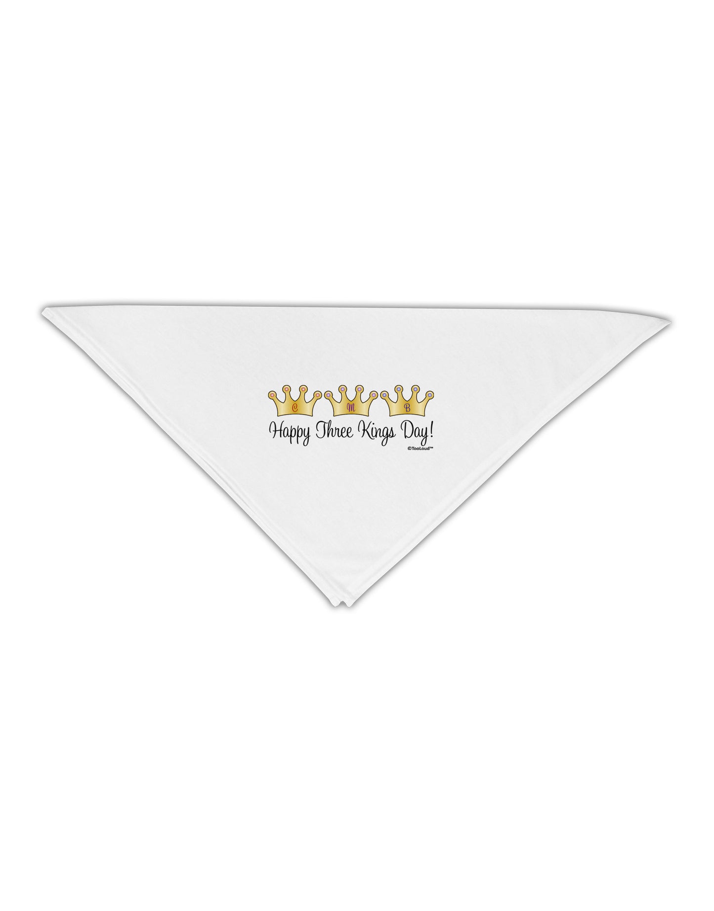 Happy Three Kings Day - 3 Crowns Adult 19&#x22; Square Bandana by TooLoud-Square Bandanas-TooLoud-White-One-Size-Adult-Davson Sales