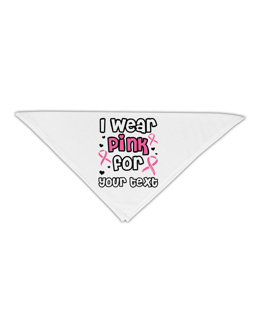 Personalized I Wear Pink for -Name- Breast Cancer Awareness Adult 19&#x22; Square Bandana-Square Bandanas-TooLoud-White-One-Size-Adult-Davson Sales