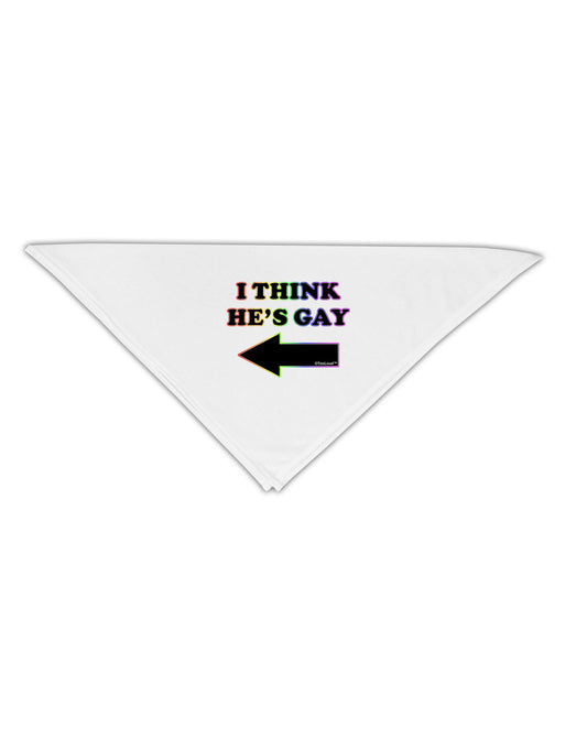 I Think He's Gay Left Adult 19&#x22; Square Bandana by TooLoud-Square Bandanas-TooLoud-White-One-Size-Adult-Davson Sales