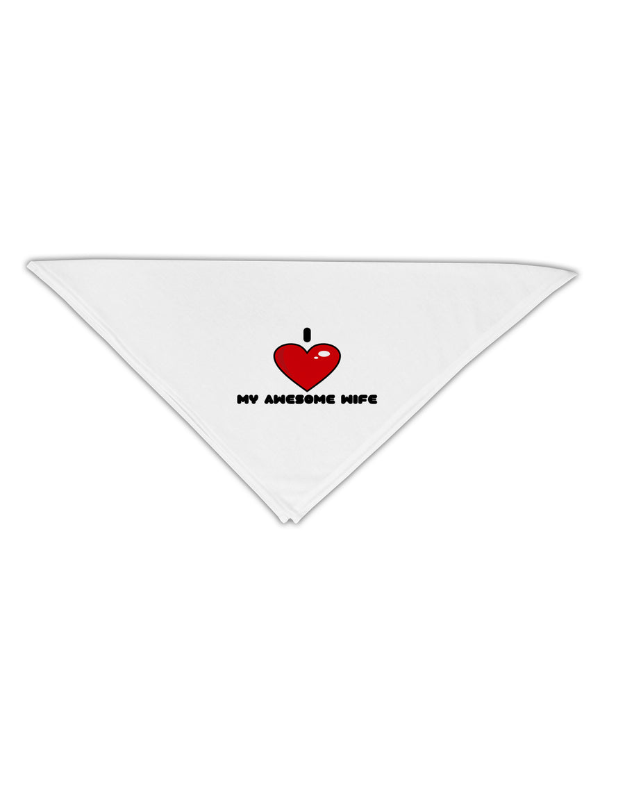 I Heart My Awesome Wife Adult 19&#x22; Square Bandana by TooLoud-Square Bandanas-TooLoud-White-One-Size-Adult-Davson Sales