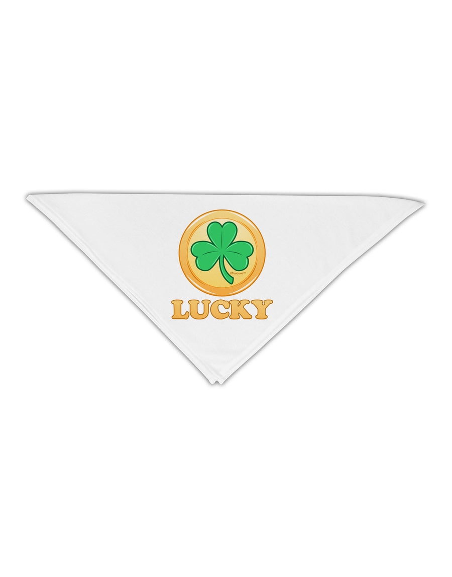 Shamrock Button - Lucky Adult 19&#x22; Square Bandana by TooLoud-Square Bandanas-TooLoud-White-One-Size-Adult-Davson Sales