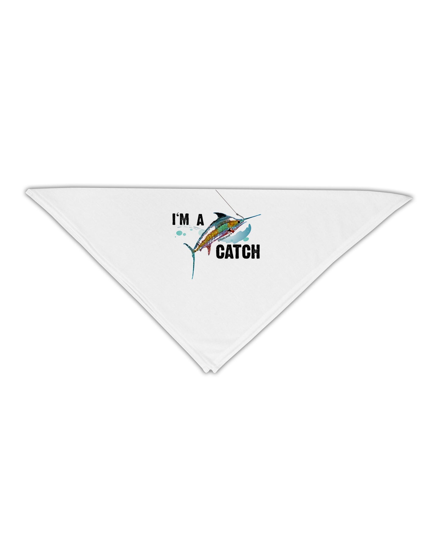 I'm A Catch Swordfish Adult 19&#x22; Square Bandana-Square Bandanas-TooLoud-White-One-Size-Adult-Davson Sales