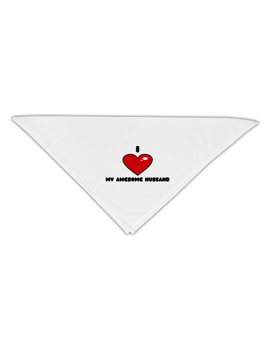 I Heart My Awesome Husband Adult 19&#x22; Square Bandana by TooLoud-Square Bandanas-TooLoud-White-One-Size-Adult-Davson Sales