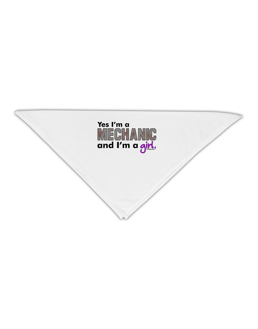 Yes I am a Mechanic Girl Adult 19&#x22; Square Bandana-Square Bandanas-TooLoud-White-One-Size-Adult-Davson Sales