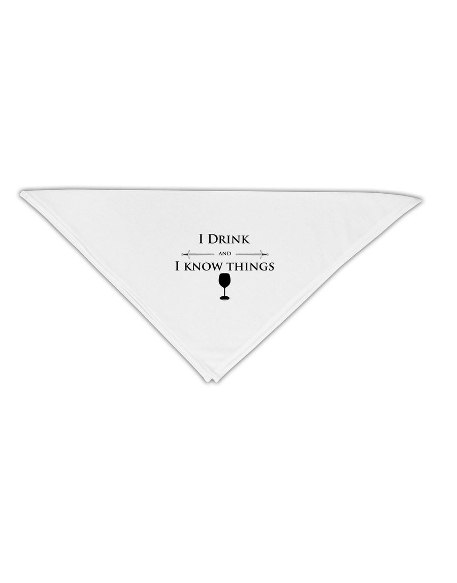 I Drink and I Know Things funny Adult 19&#x22; Square Bandana by TooLoud-Square Bandanas-TooLoud-White-One-Size-Adult-Davson Sales