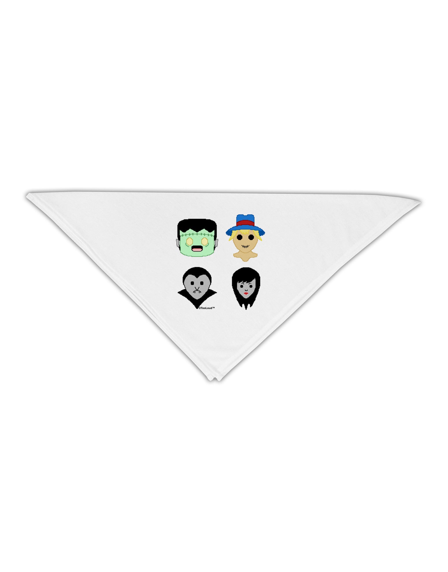 Cute Pixel Monsters Adult 19&#x22; Square Bandana-Square Bandanas-TooLoud-White-One-Size-Adult-Davson Sales