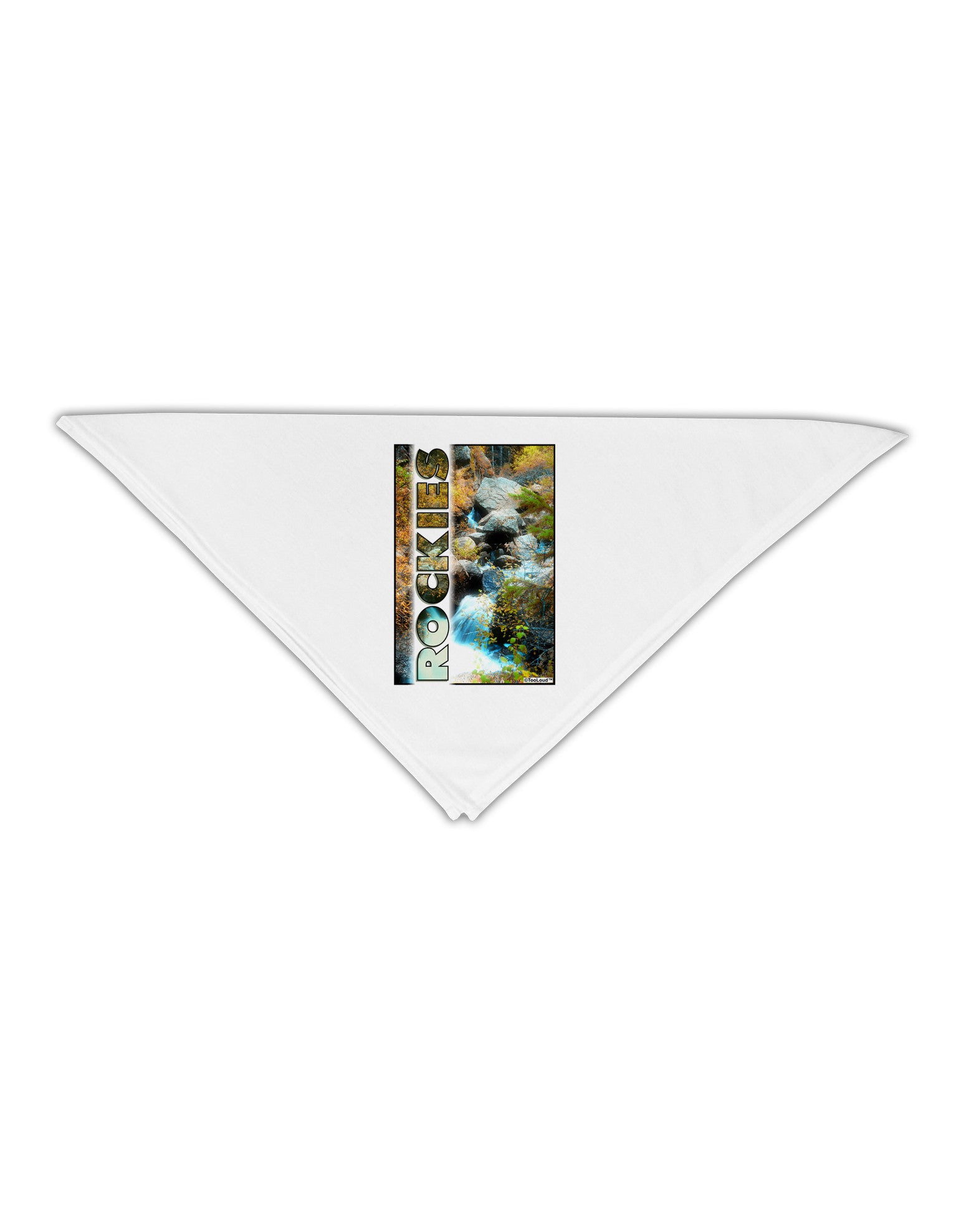 Rockies Waterfall with Text Adult 19&#x22; Square Bandana-Square Bandanas-TooLoud-White-One-Size-Adult-Davson Sales