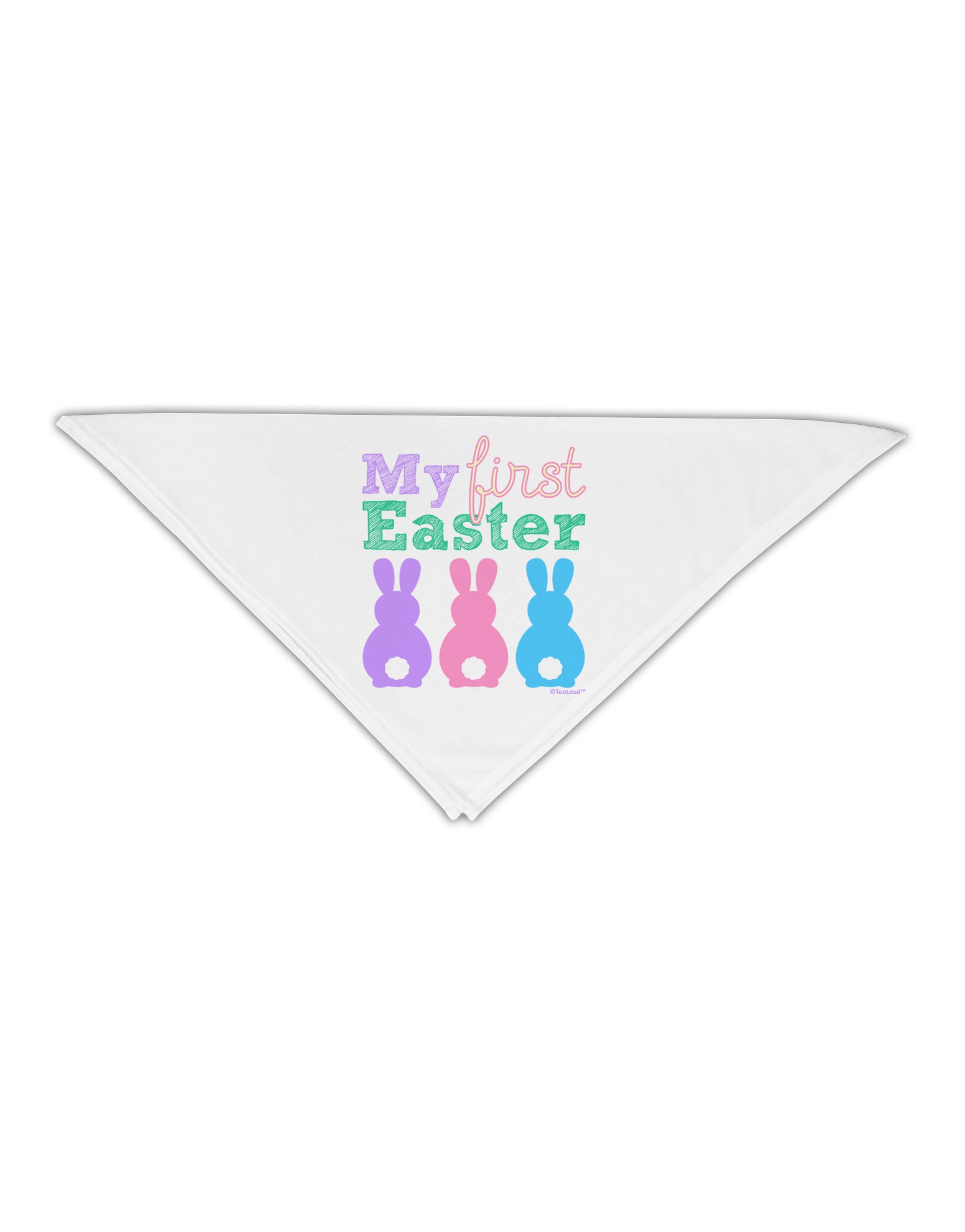 My First Easter - Three Bunnies Adult 19" Square Bandana by TooLoud-Square Bandanas-TooLoud-White-One-Size-Adult-Davson Sales