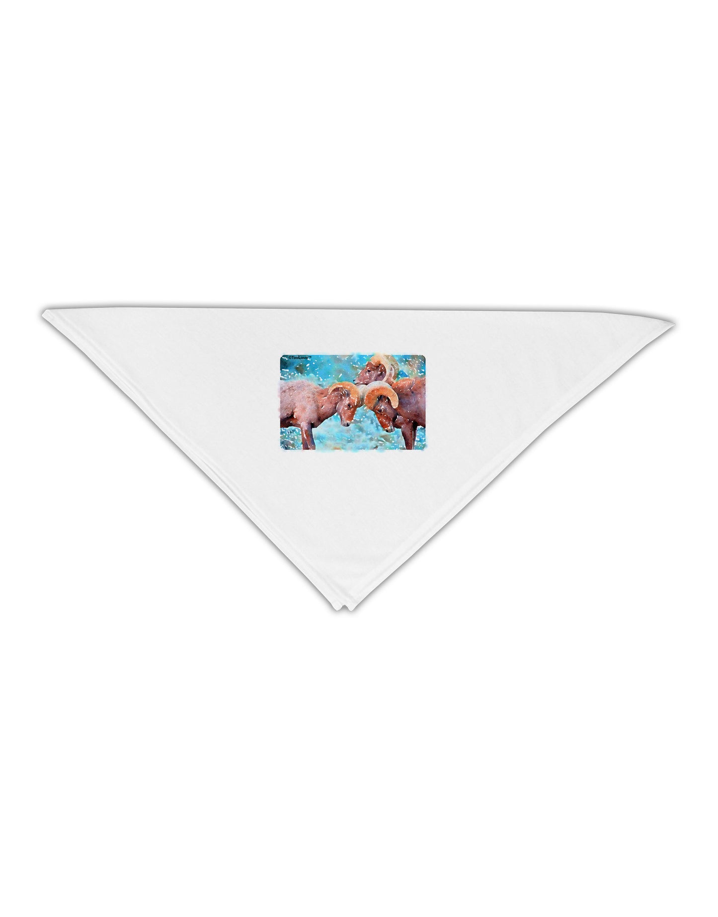 CO Bighorn Head Butt Watercolor Adult 19&#x22; Square Bandana-Square Bandanas-TooLoud-White-One-Size-Adult-Davson Sales