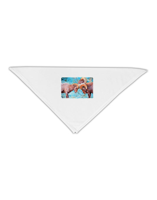 CO Bighorn Head Butt Watercolor Adult 19&#x22; Square Bandana-Square Bandanas-TooLoud-White-One-Size-Adult-Davson Sales