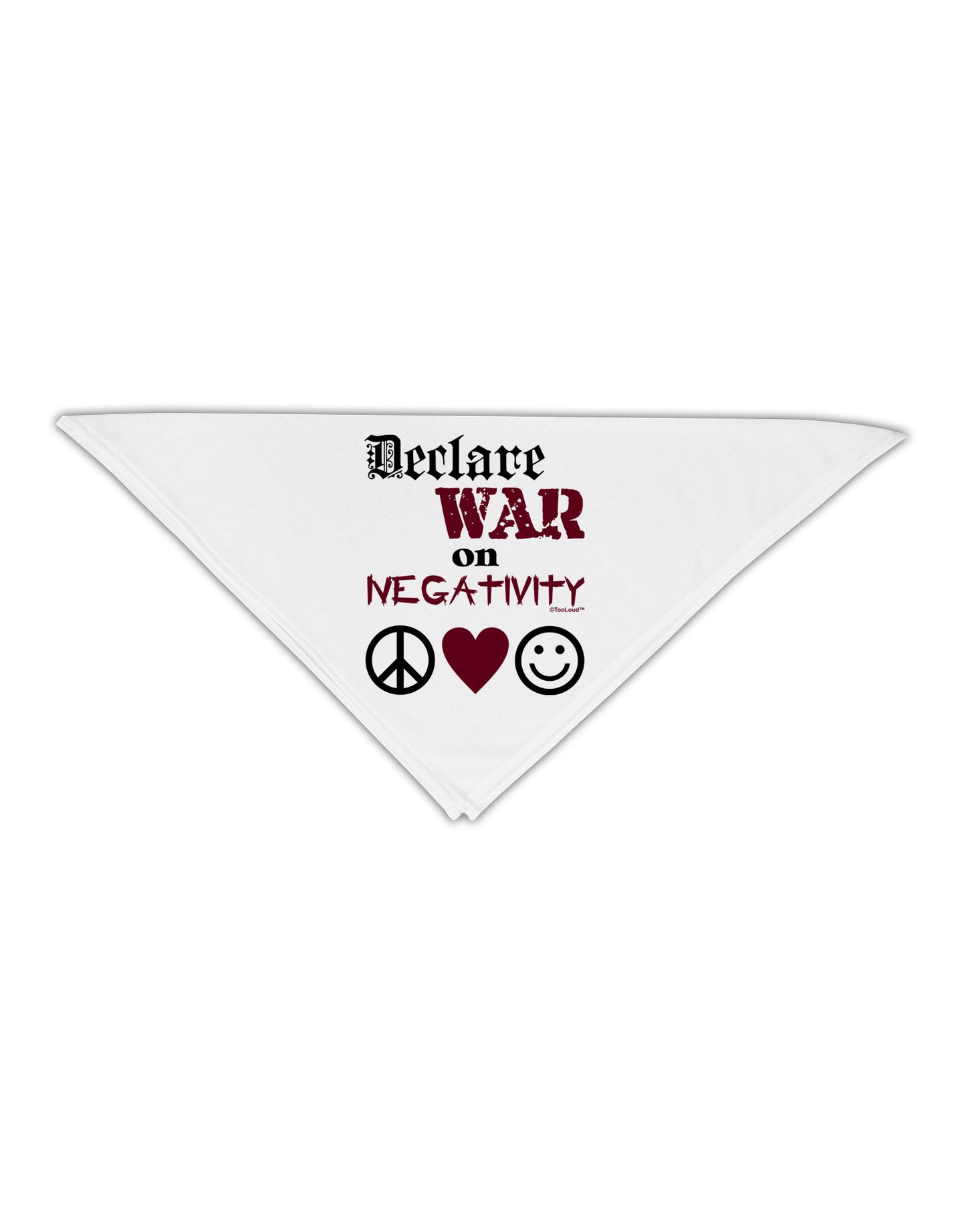 Declare War on Negativity Adult 19&#x22; Square Bandana by-Square Bandanas-TooLoud-White-One-Size-Adult-Davson Sales