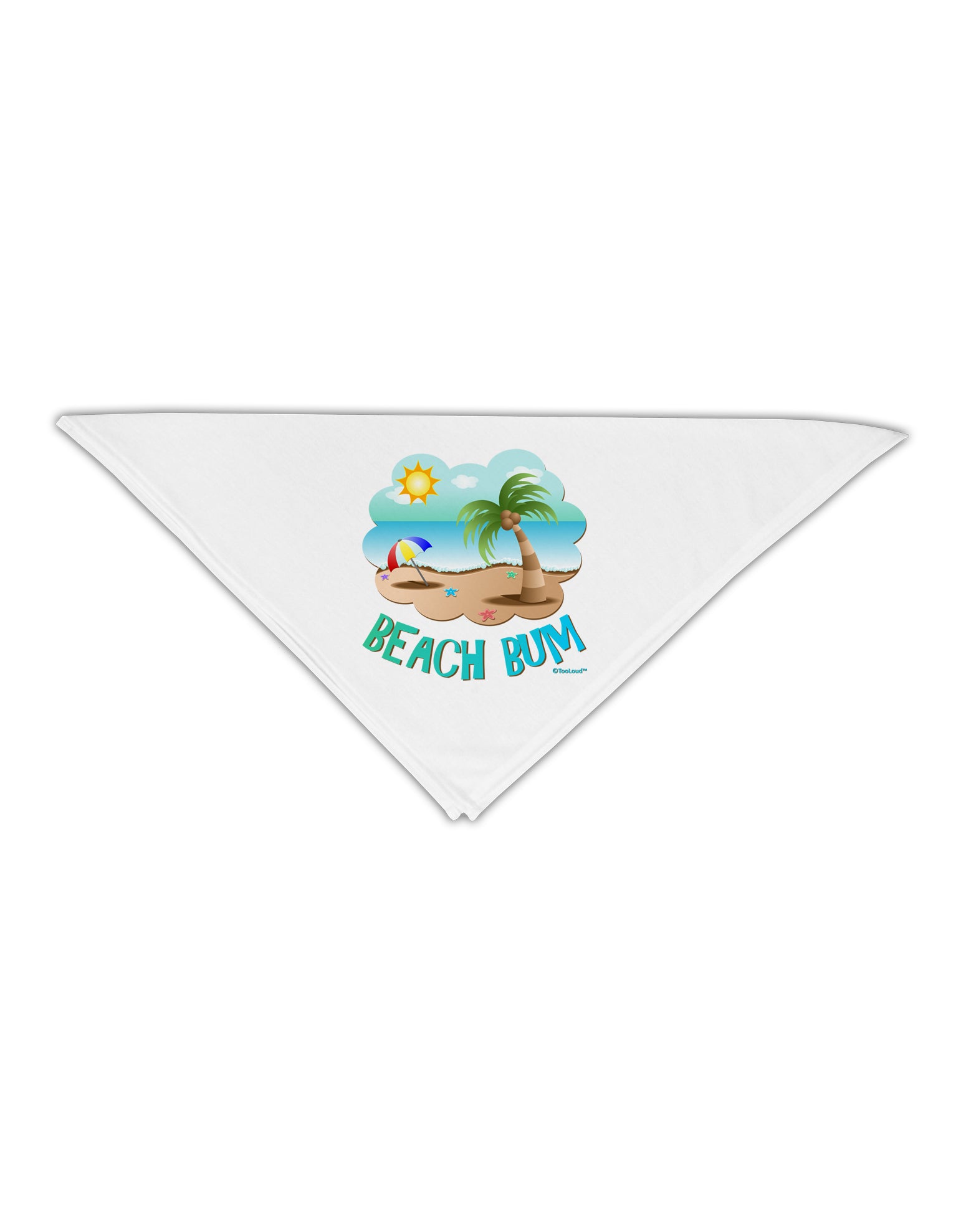 Fun Summer Beach Scene - Beach Bum Adult 19&#x22; Square Bandana by TooLoud-Square Bandanas-TooLoud-White-One-Size-Adult-Davson Sales