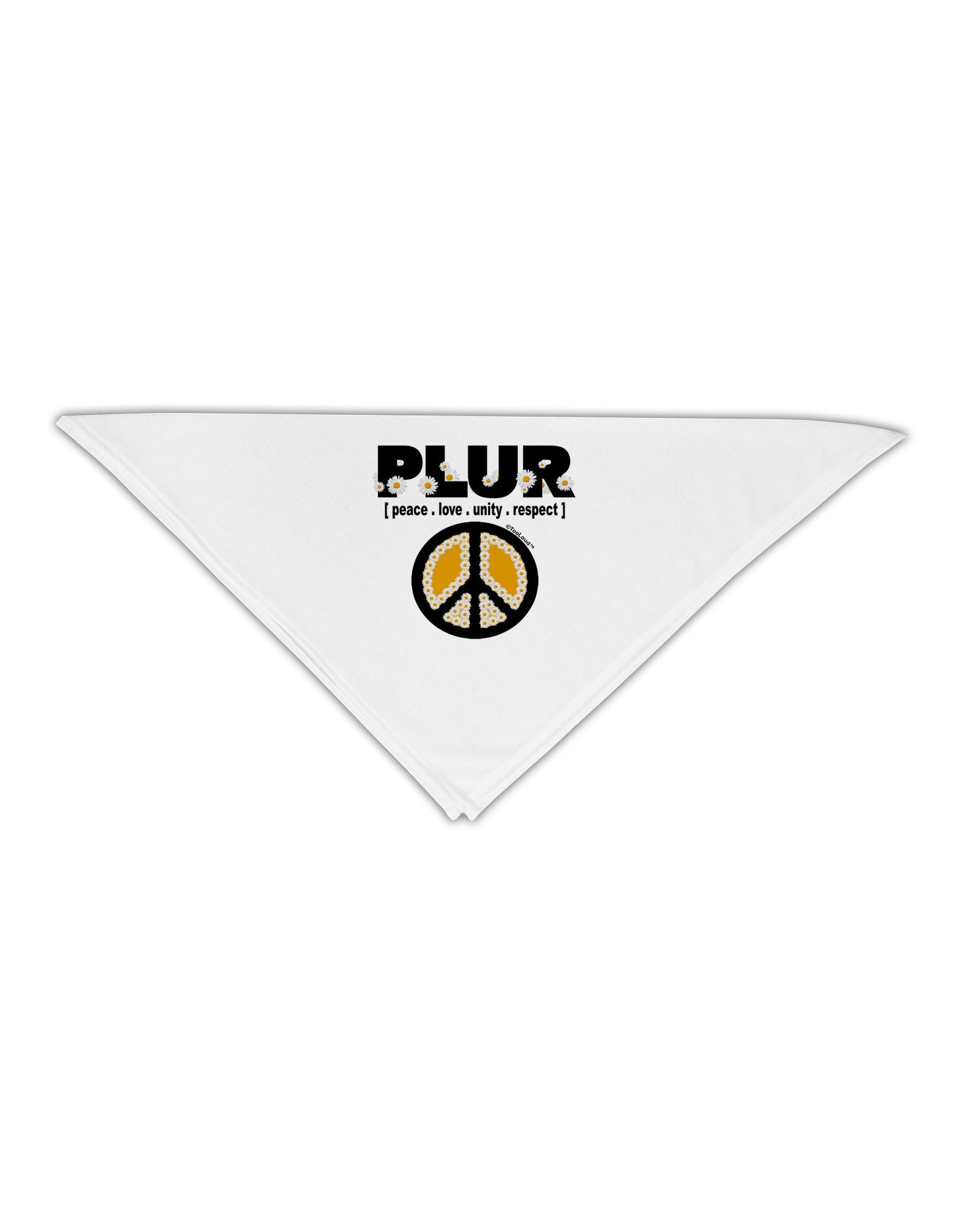 PLUR Daisies Adult 19" Square Bandana-Square Bandanas-TooLoud-White-One-Size-Adult-Davson Sales